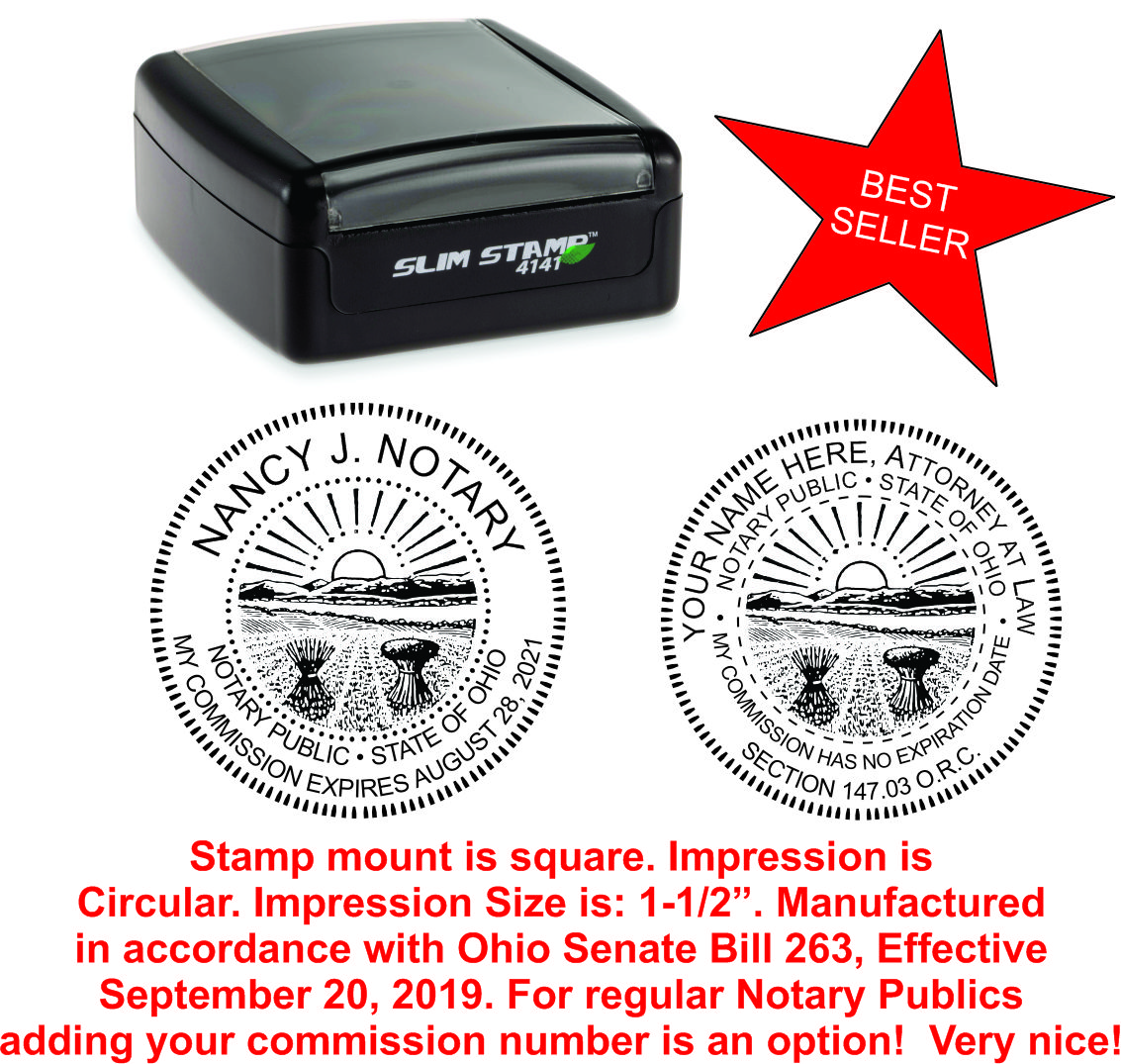 ROUND OHIO COMBO STAMP AND SEAL NOTARY STAMP